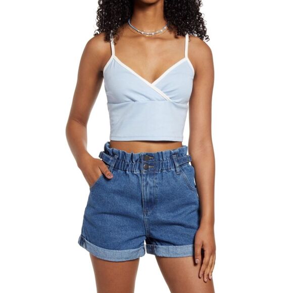 NWT BP Contrast Crop Organic Cotton Blend Tank Womens Size XXS - Picture 1 of 5